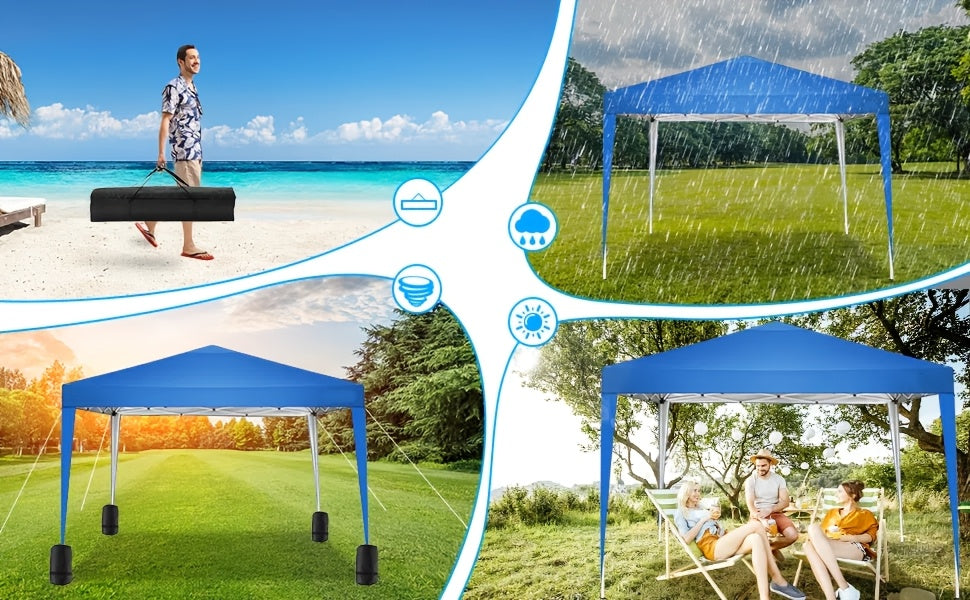10x10 Ez Pop Up Canopy Tent, UPF 50+ Waterproof