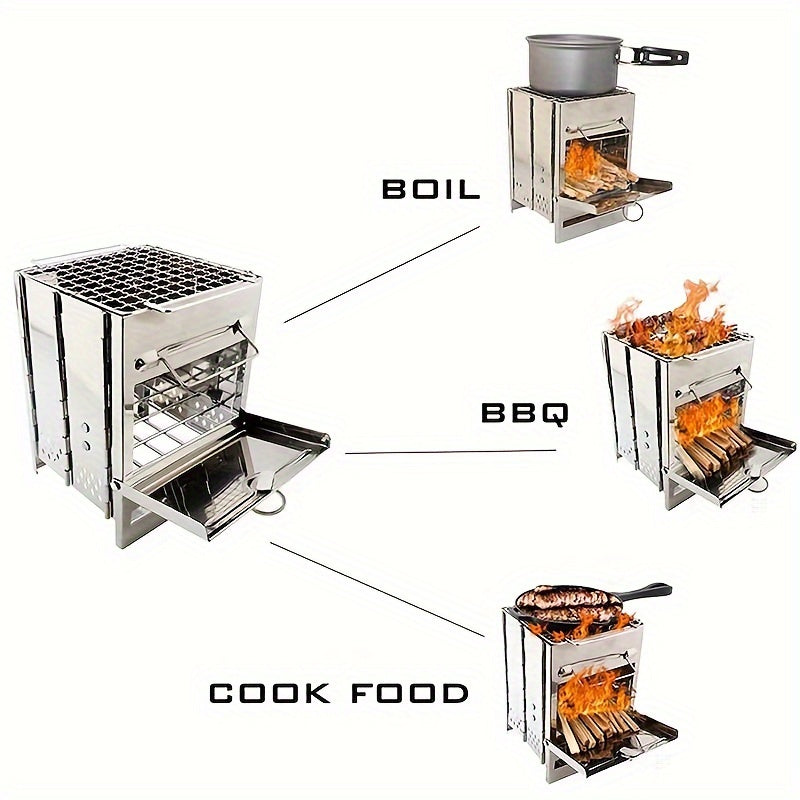 Portable Mini Folding Wood Burning Camping Stove