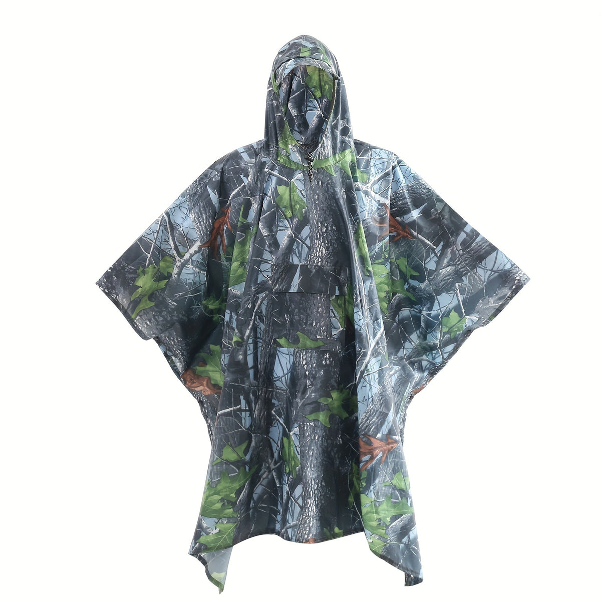 Camouflage Rain Poncho For Adults, Raincoat For Camping Hiking Walking
