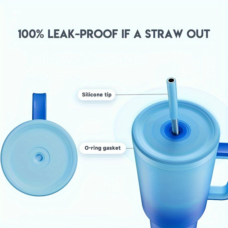 40oz Stainless Steel Tumbler With Lid And Straw - Insulated
