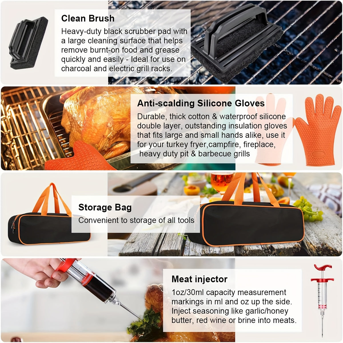 8pcs/39pcs  Griddle Accessory Set: Stainless Steel BBQ Tools