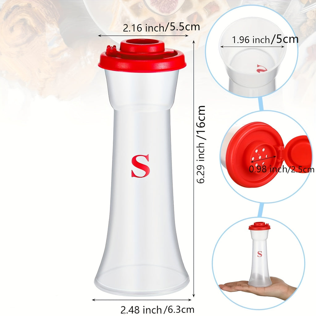 Set of 2 Plastic Salt and Pepper Shakers with Lids