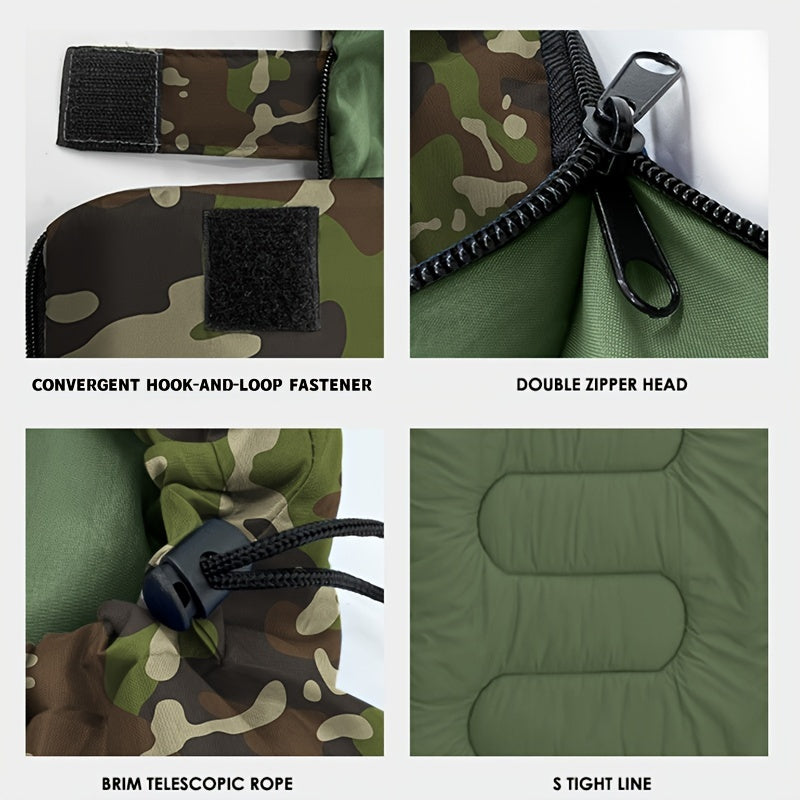 Waterproof Camouflage Sleeping Bag - Warm, Compressed, and Cold-Proof