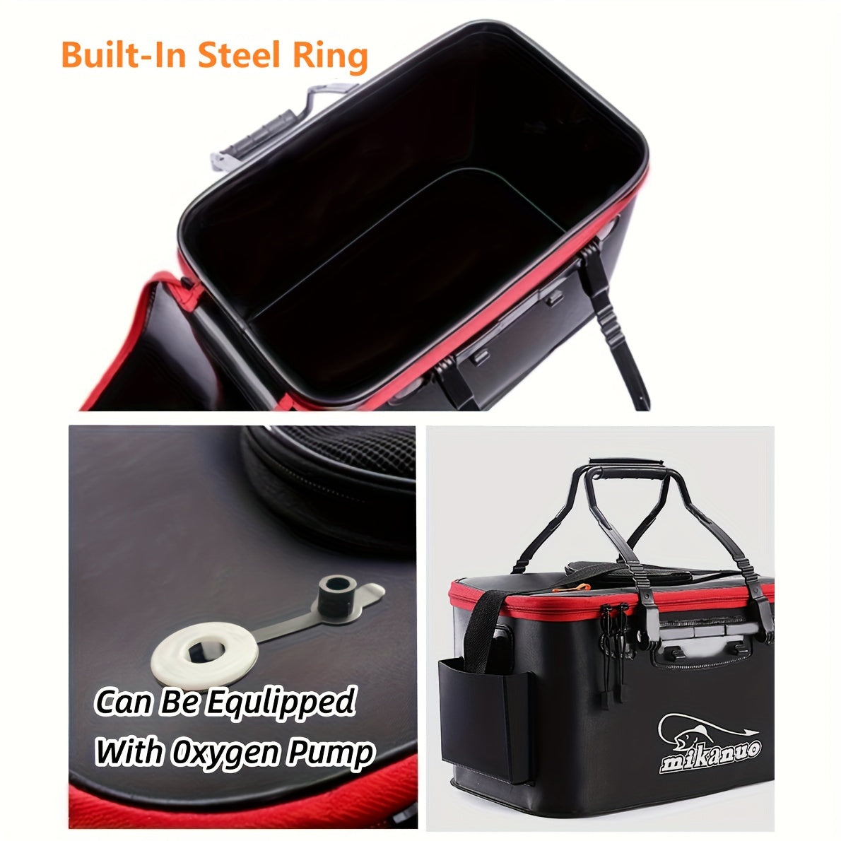 Quick-Collapse Live Fish Bucket & Tackle Storage
