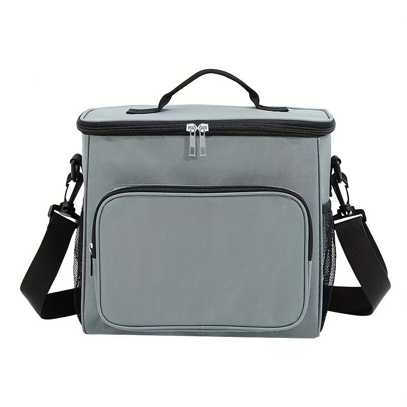 Large Capacity Insulated Color Block Lunch Bag - Foldable