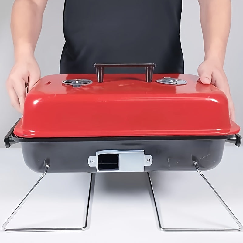 Small Portable Charcoal Barbecue Grill With Lid
