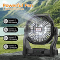 58H Long-Lasting Rechargeable Camping Fan with LED Lantern
