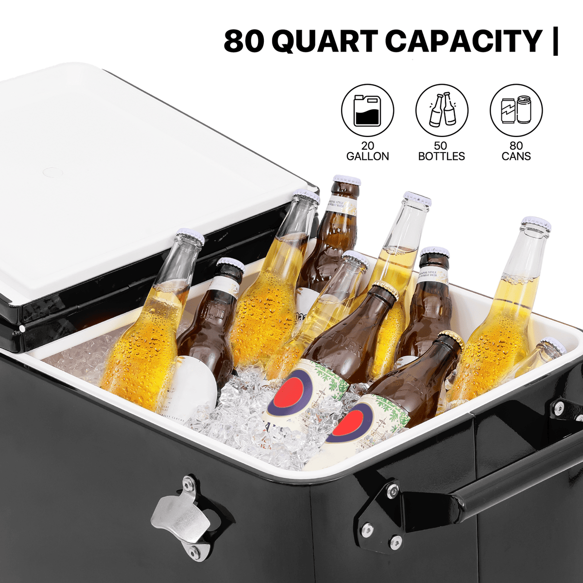 MADOG 80 Quart Rolling Ice Chest Cart