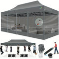 10x20ft Outdoor Canopy Tent with Sidewalls, Waterproof Canopy, Carry Bag with Wheels