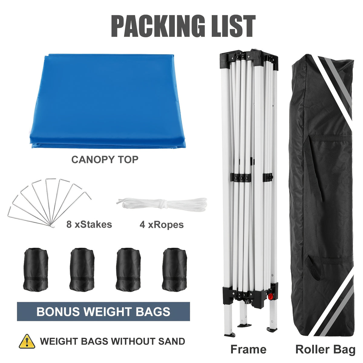 10x10 Ez Pop Up Canopy Tent, UPF 50+ Waterproof