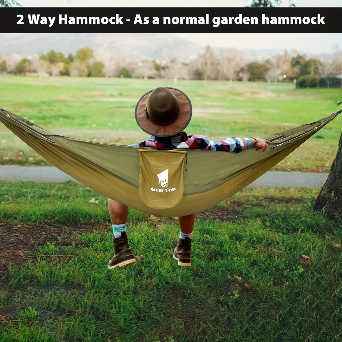 3-in-1 Outdoor Hammock | Double Sleep Rest Camping Hammock with Mosquito Net