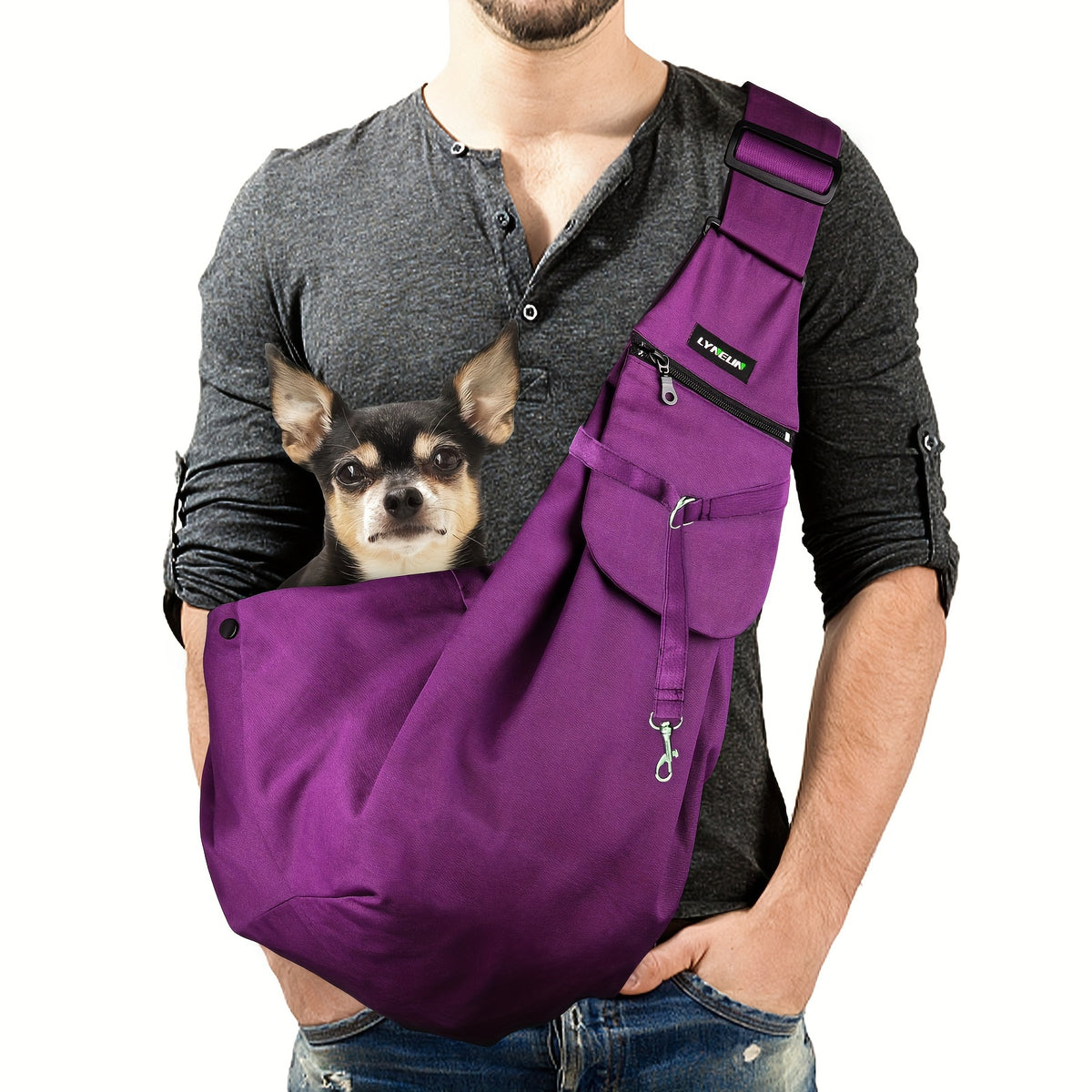 Large Capacity Pet Pal Sling Carrier - Adjustable, Lightweight, Breathable, and Comfortable