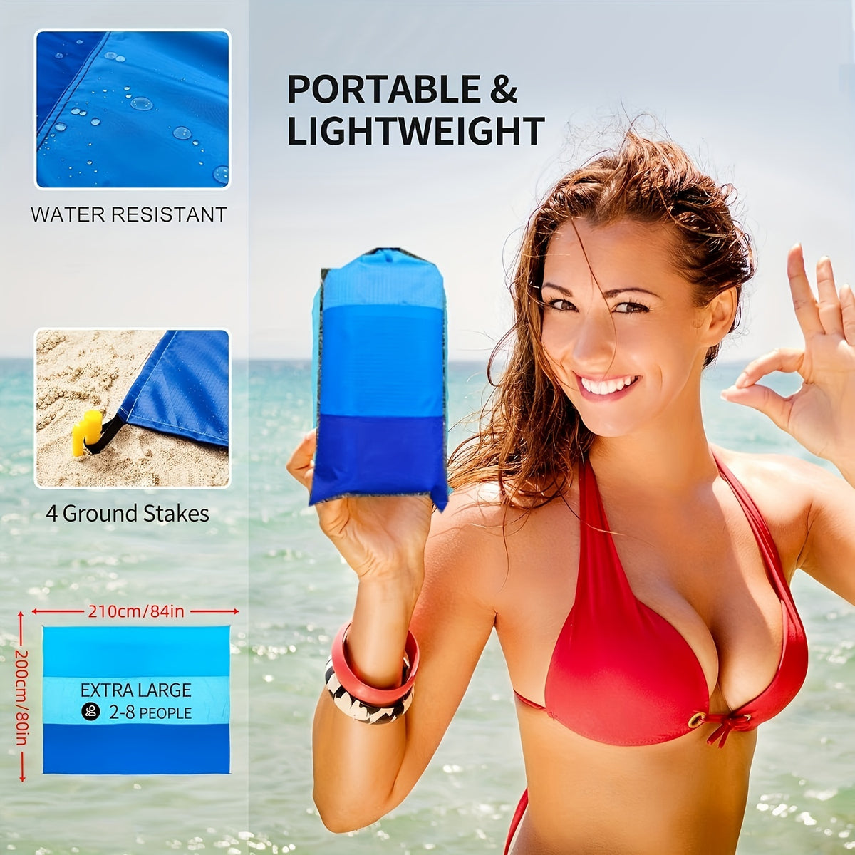 Extra-Large Waterproof & Sandproof Beach Blanket - Quick Dry