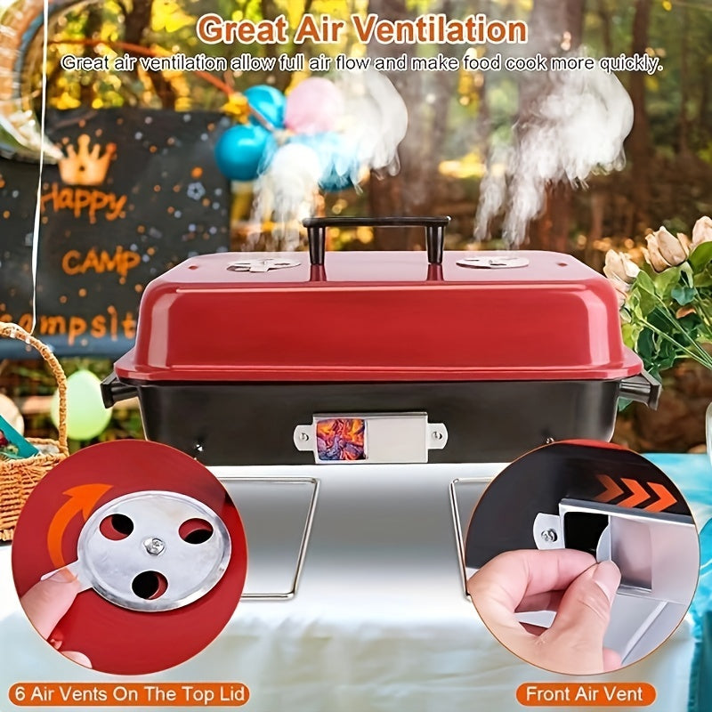 Small Portable Charcoal Barbecue Grill With Lid