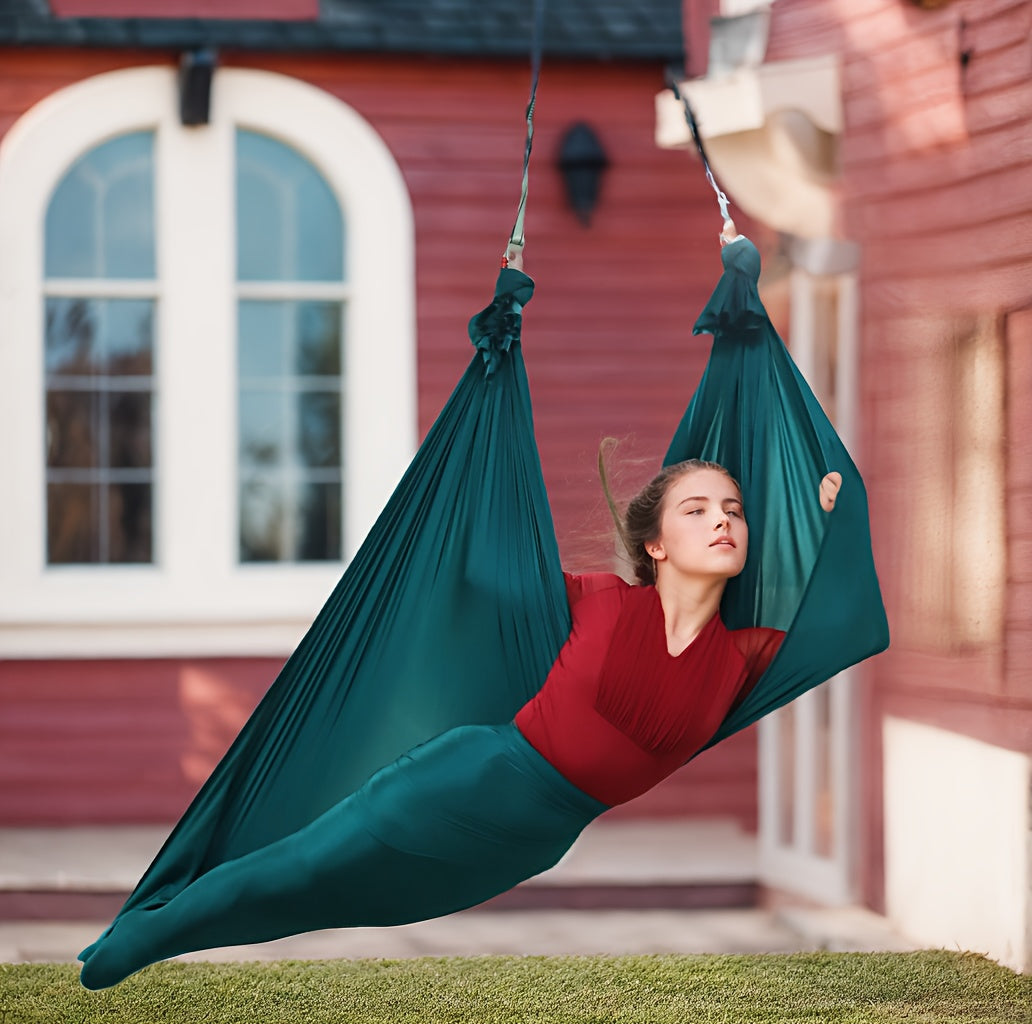 1set Elastic Fabric Yoga Hammock Swing Set | Aerial Silks, Cuddle Swing
