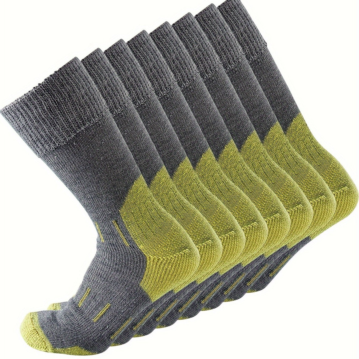 4pcs Men's Wool Wool Athletic Socks - Warm, Moisture-Wicking Mid-Calf Crew Socks