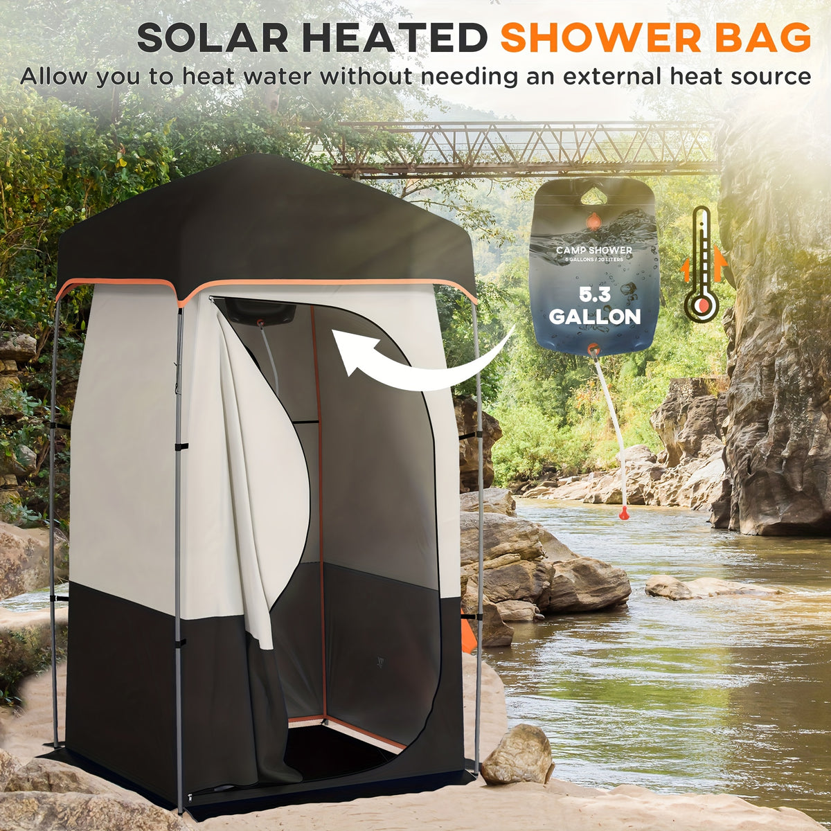 Outsunny Portable Shower Tent - Privacy Shelter