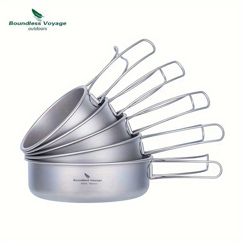 5pcs/set, Titanium Bowl And Pot Set, Foldable