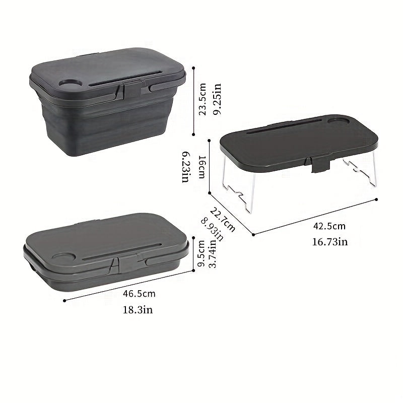 1pc, Heavy Duty Foldable Picnic Basket with Lid