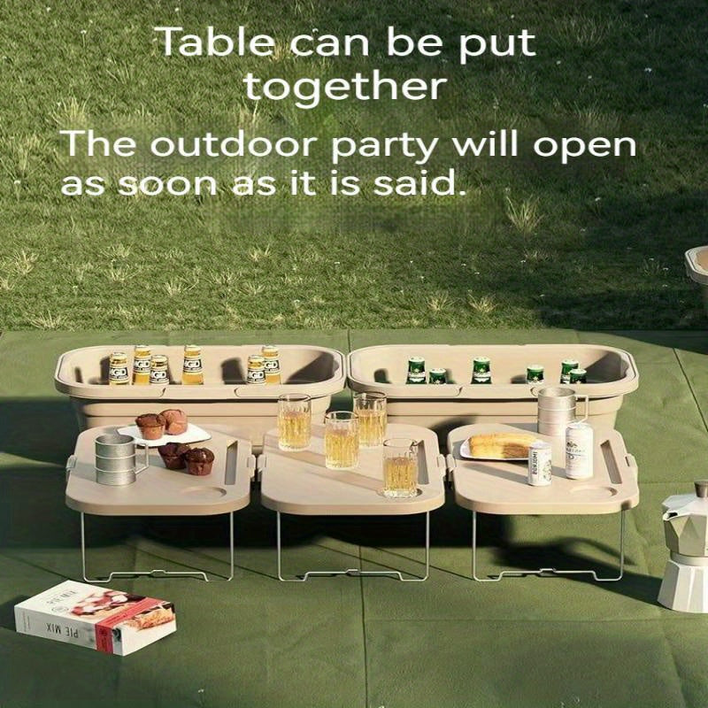 1pc, Heavy Duty Foldable Picnic Basket with Lid