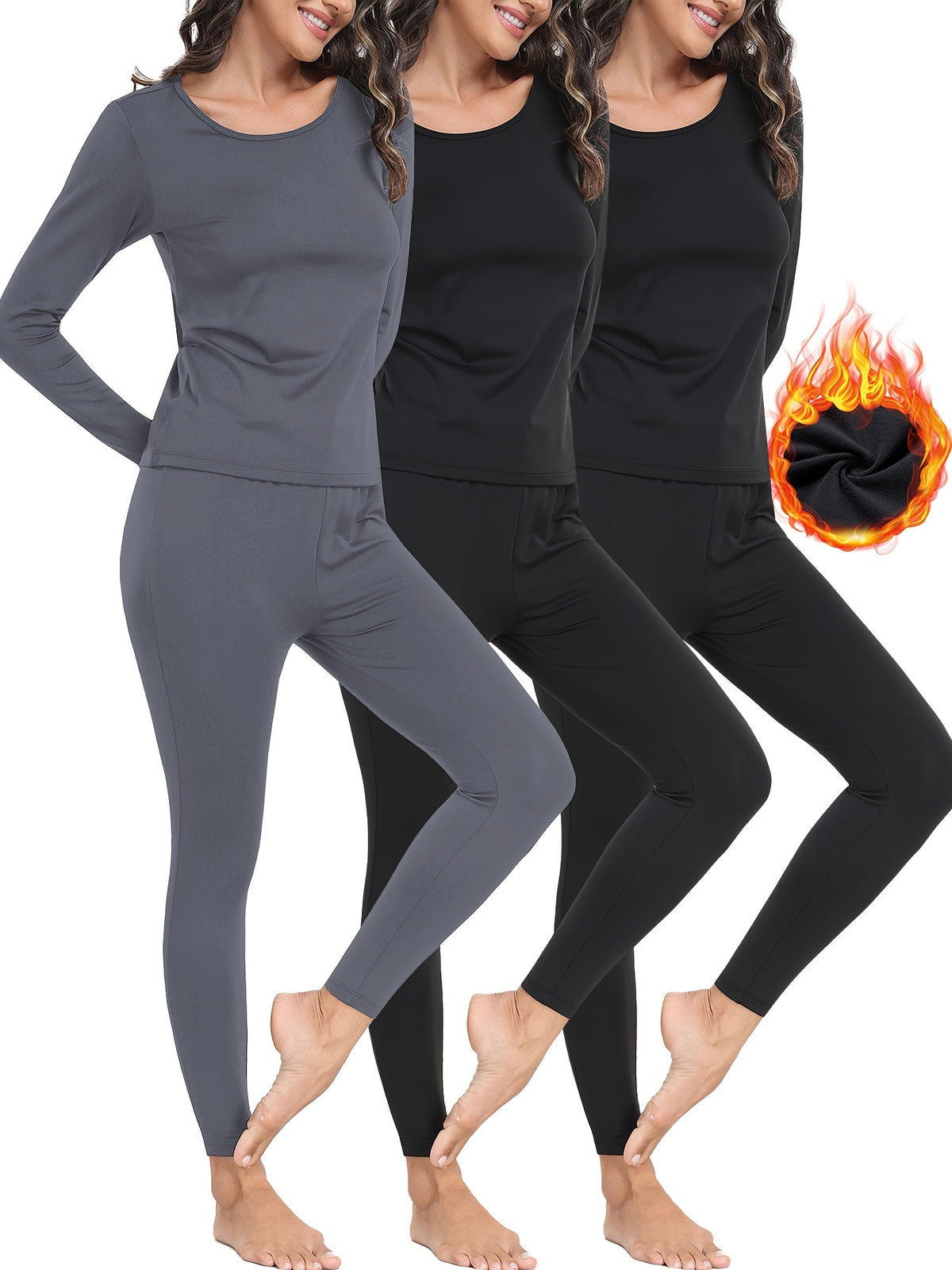 3-Pack Womens Super Cozy Thermal Underwear Set