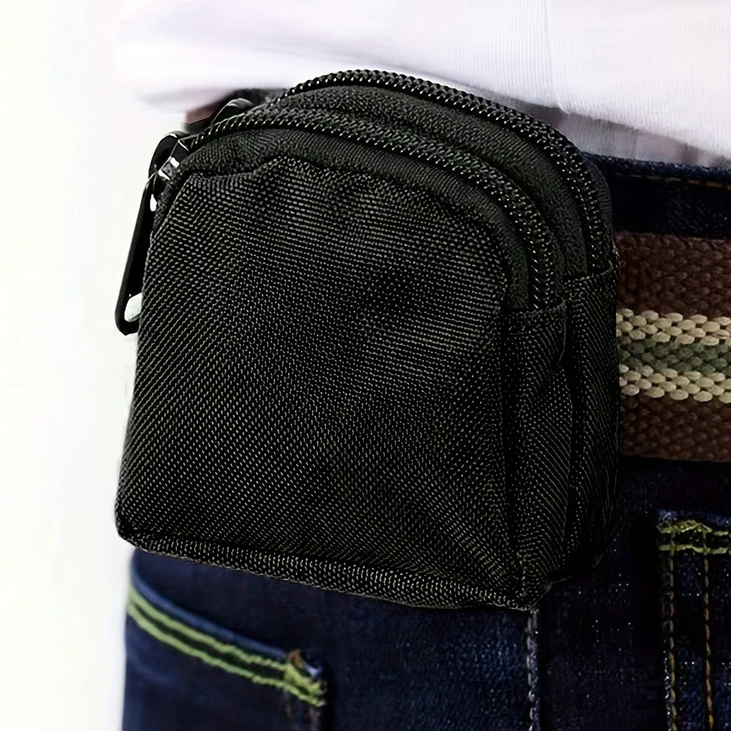Simple Black Outdoor Fanny Bag, Men's Waist Bag
