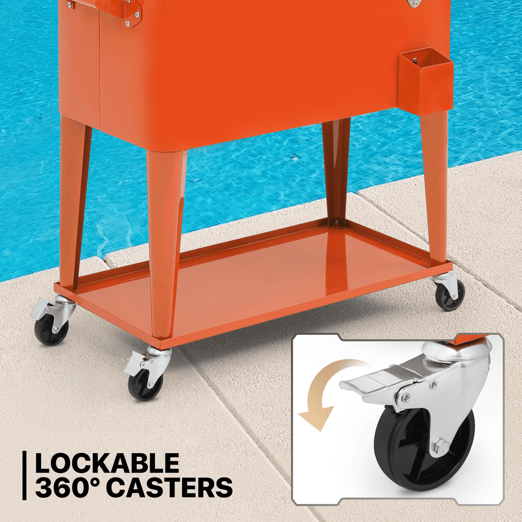MADOG 80 Quart Rolling Ice Chest Cart