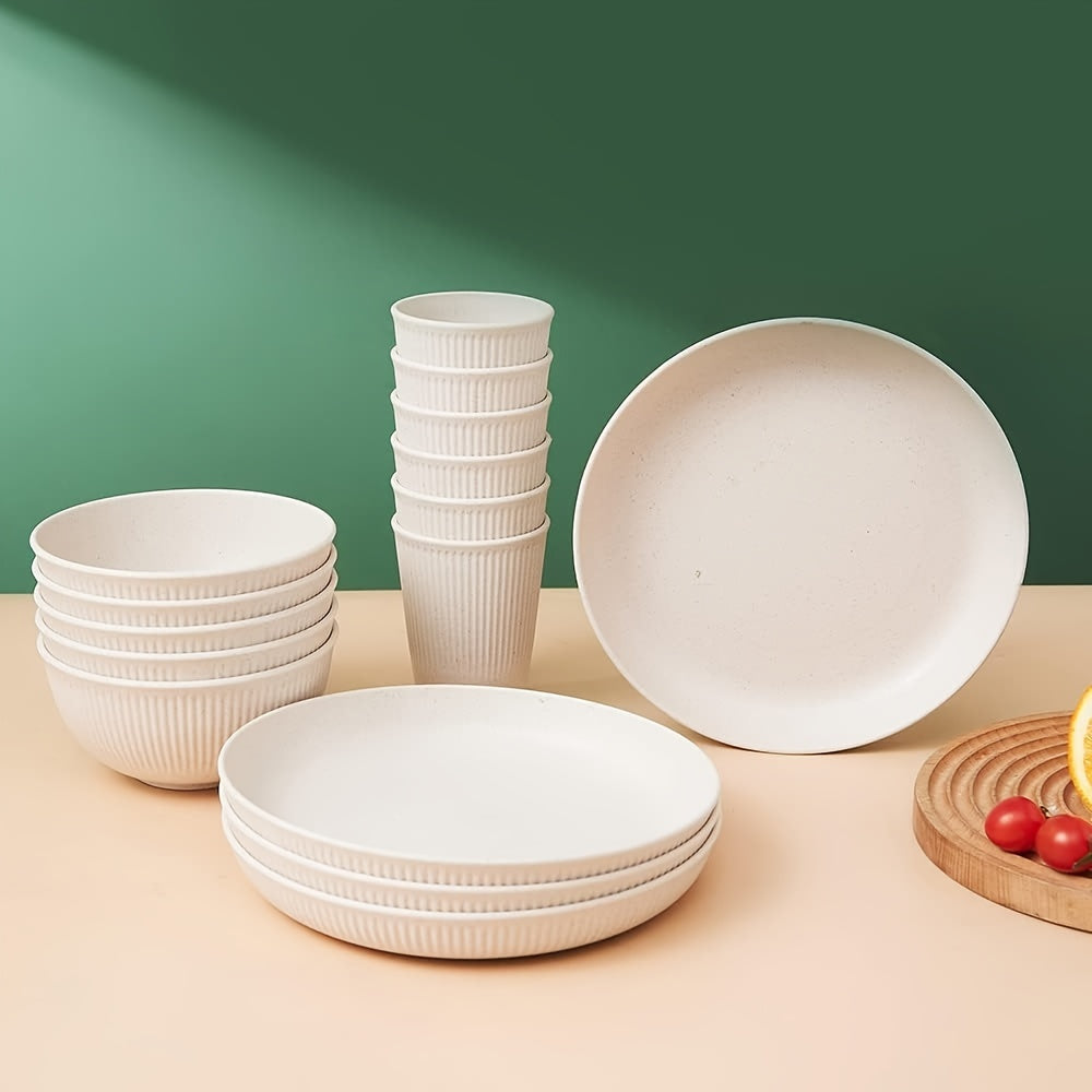 18/6pcs Unbreakable Plastic Dinnerware Set