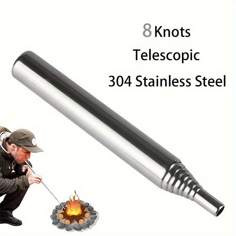 1pc/2pcs Stainless Steel Telescopic Blowing Tube for Fires