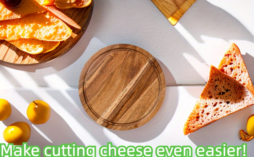 Acacia Wood Cheese Board Set - Large Charcuterie Board with Slide-Out Drawer