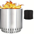17" Outdoor Smokeless Fire Pit, Portable 304 Stainless Steel Round Grill