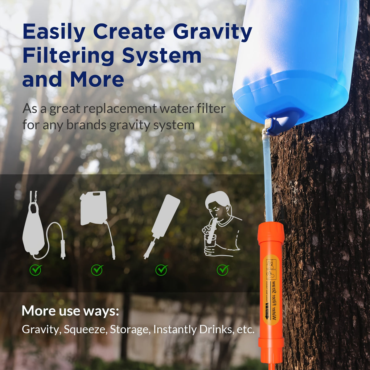 6pcs Portable Small Water Filter Straw