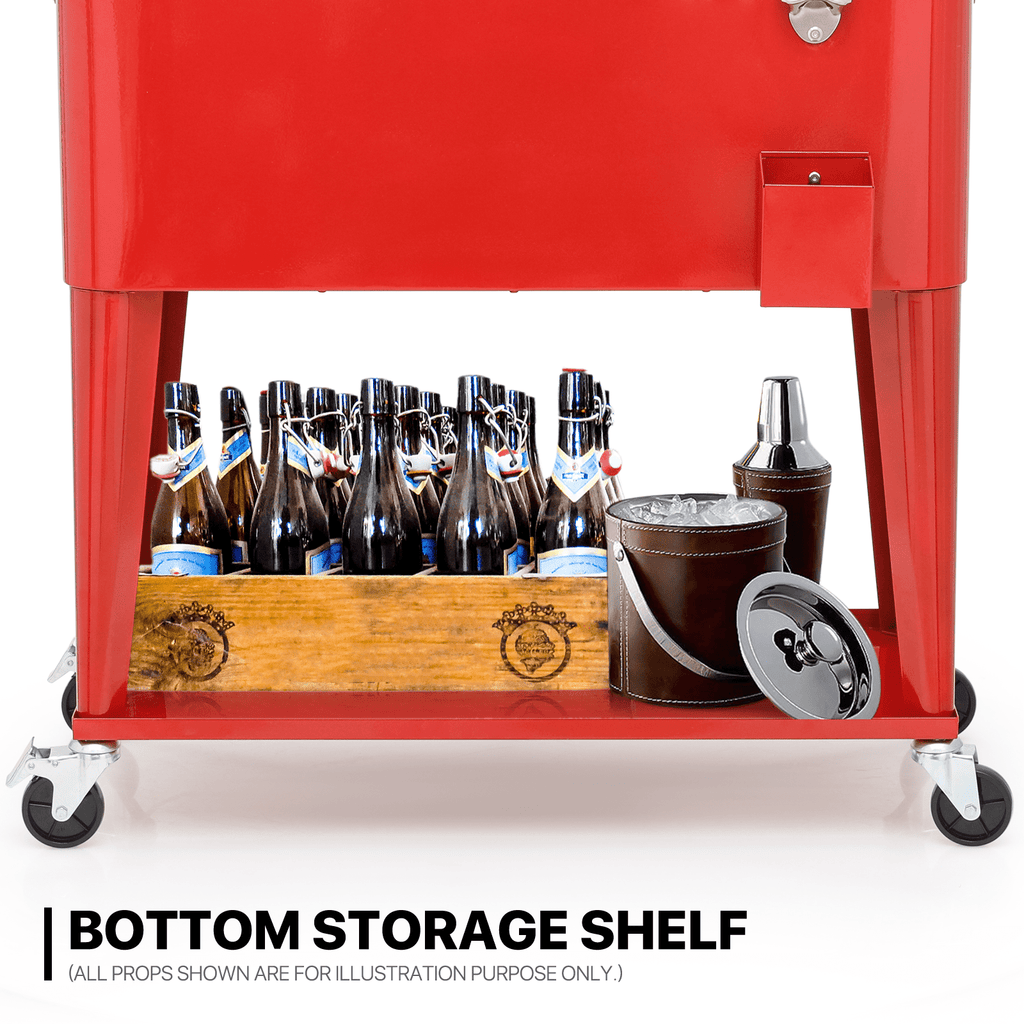 MADOG 80 Quart Rolling Ice Chest Cart