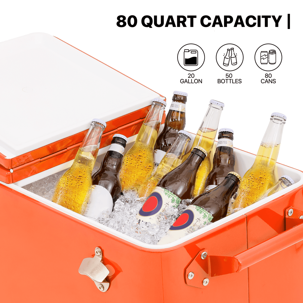 MADOG 80 Quart Rolling Ice Chest Cart