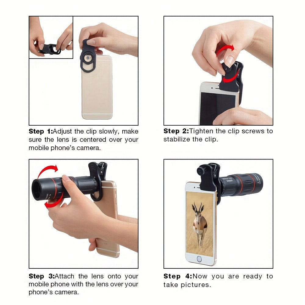 18X Monocular Zoom Lens Telephoto Lens - High-Power Zoom