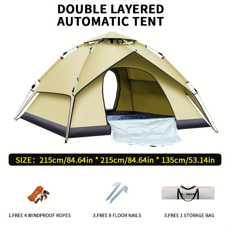 4-Person Family Camping Tent with Quick Setup