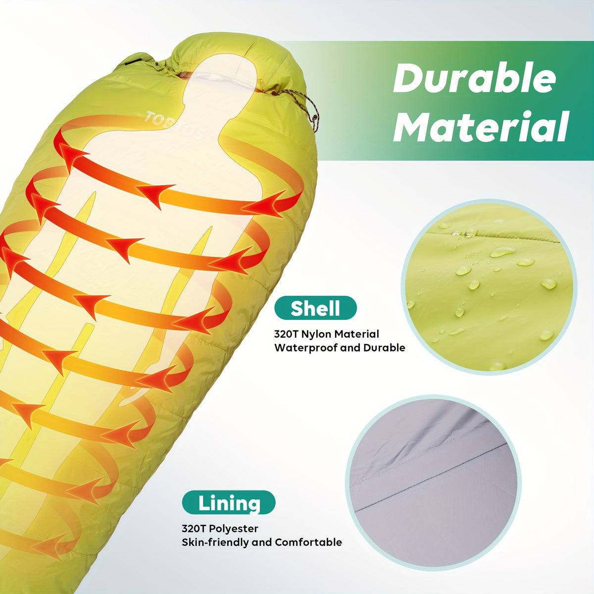 Mummy Sleeping Bag, 4 Season Warm & Cold Weather