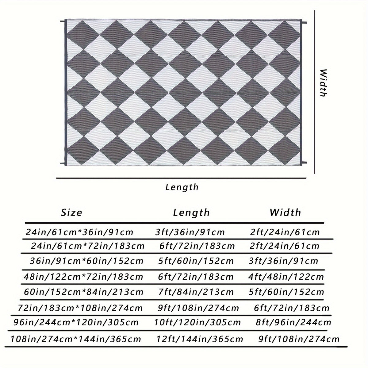 Outdoor Modern Area Mat - Non-Slip, Camping Throw Mat