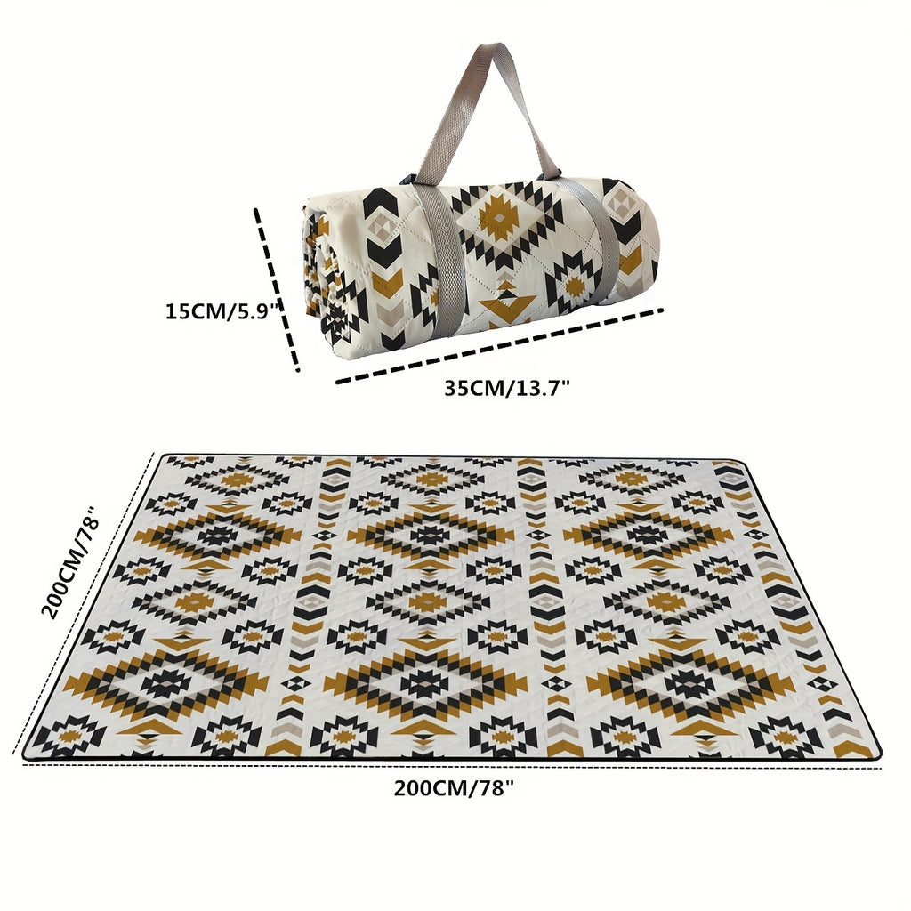 Waterproof Geometric Pattern Picnic Mat