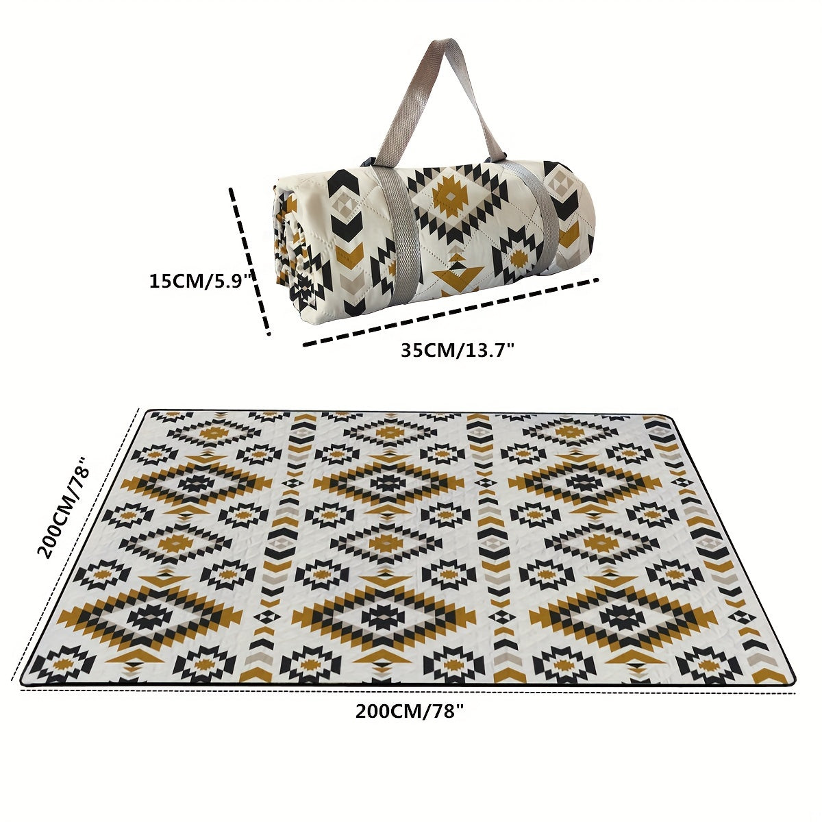 Waterproof Geometric Pattern Picnic Mat