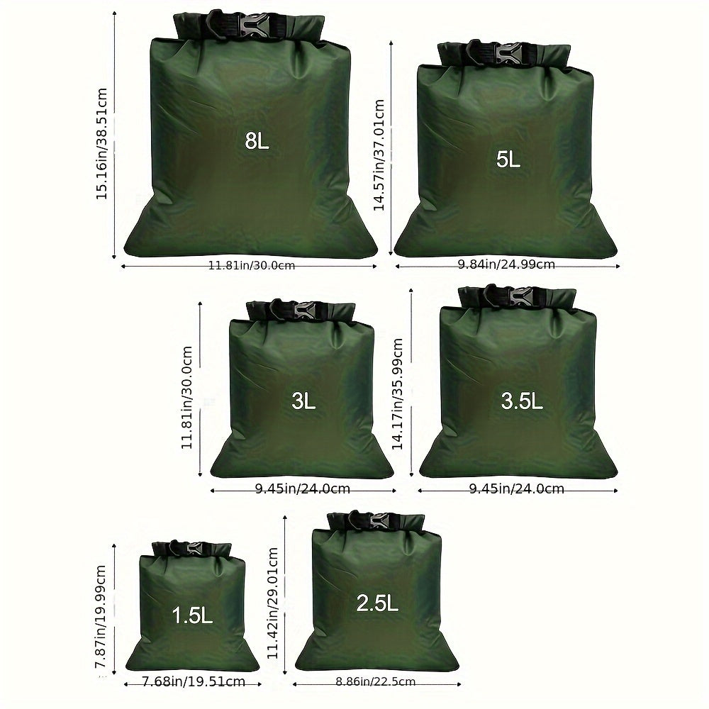 6pcs Waterproof Dry Bag Set - Ultra-Lightweight, Large Capacity