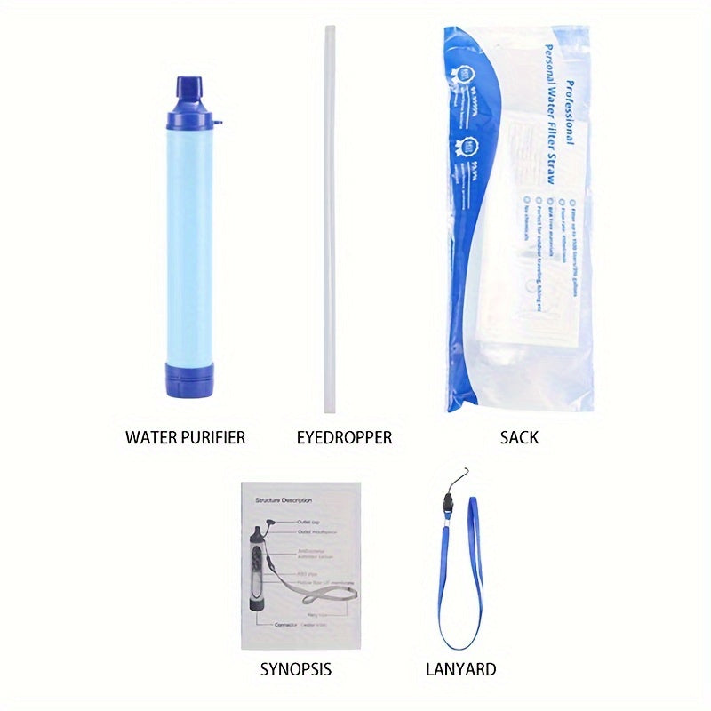 1pc Portable Outdoor Water Purifier Without/With Extend Straw