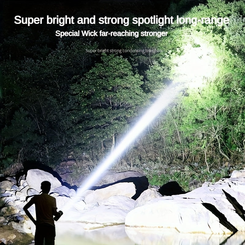 1pc High-Intensity LED Flashlight - Rechargeable