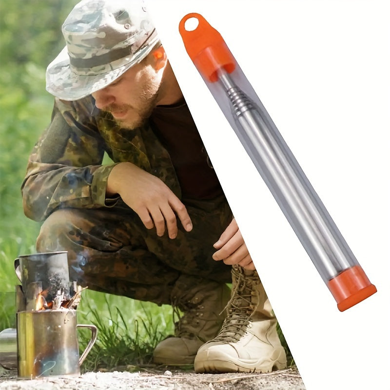 1pc/2pcs Stainless Steel Telescopic Blowing Tube for Fires