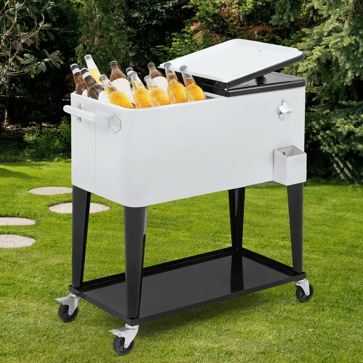 MADOG 80 Quart Rolling Ice Chest Cart