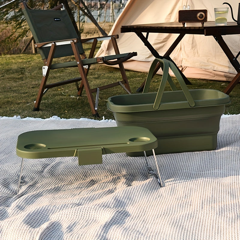 1pc, Heavy Duty Foldable Picnic Basket with Lid