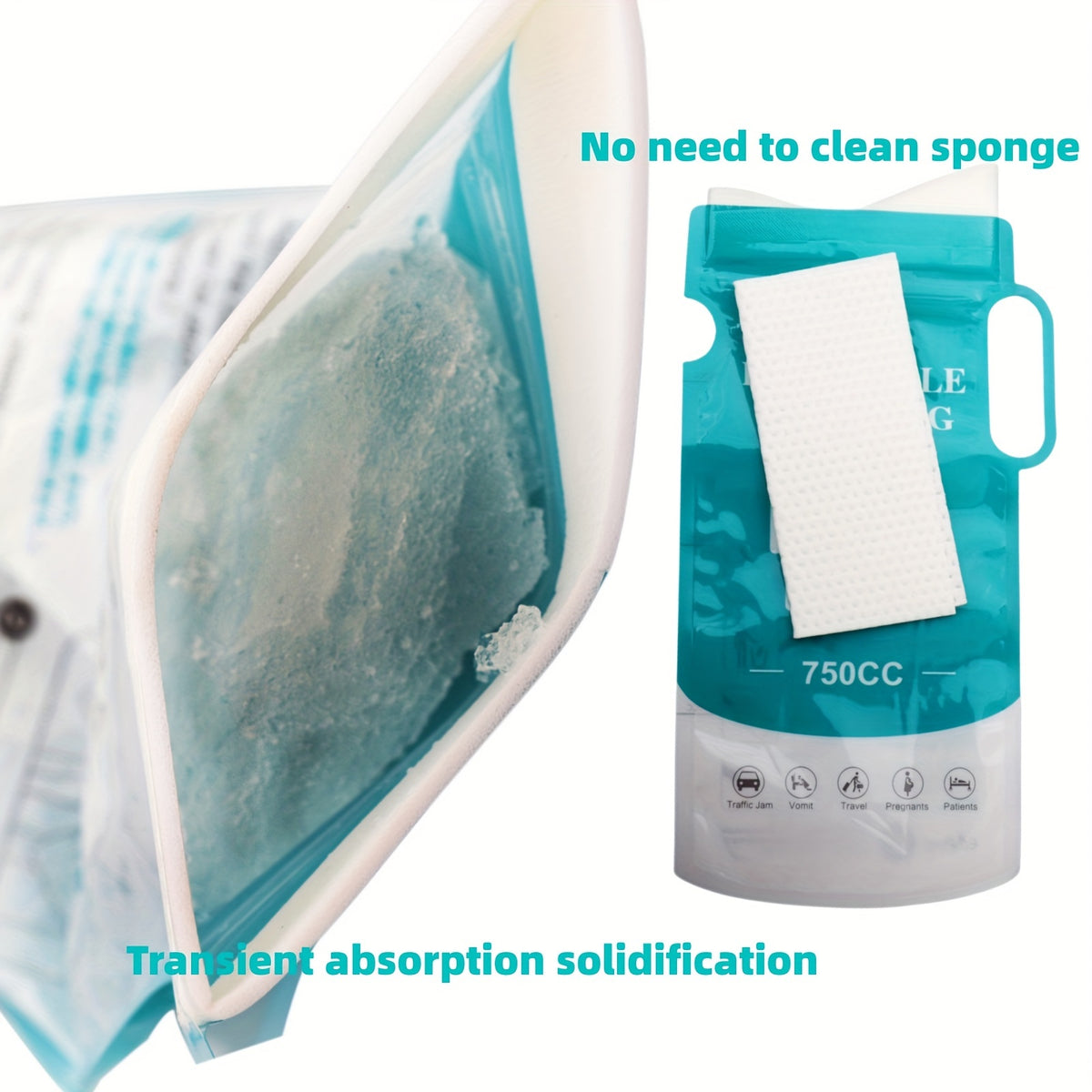 12/24pcs Portable Unisex Emergency Urine Bags - 750ML