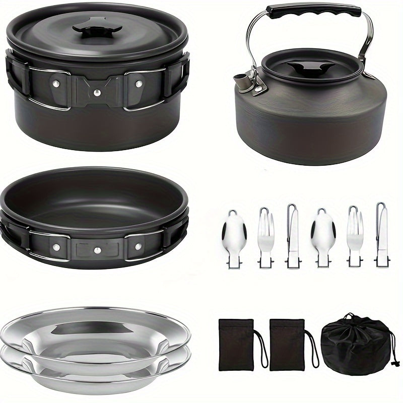 2-3 people camping portable combination pot set