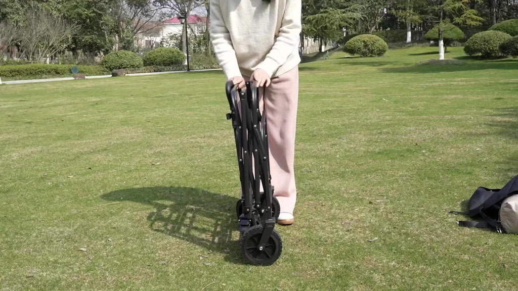 Collapsible Foldable Wagon Cart, Shopping, Camping with Big All-Terrain Wheels