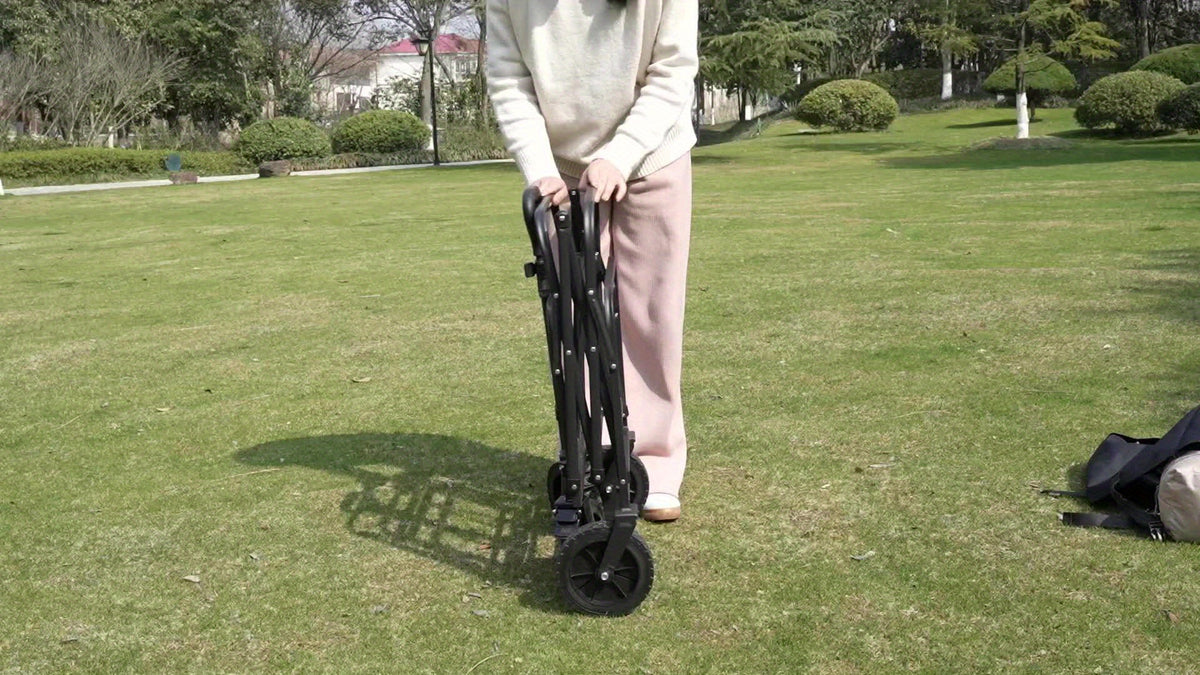Collapsible Foldable Wagon Cart, Shopping, Camping with Big All-Terrain Wheels